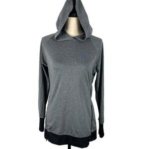 Layer 8 Athletic Pullover Quick Dry Gray Black Hoodie Zippers Womens Sz Large